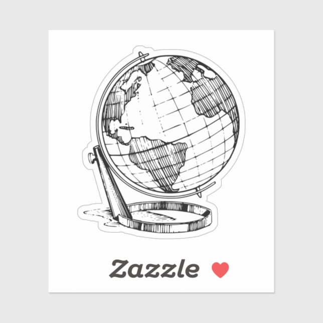 Vintage Travel Globe Sticker (Sheet)