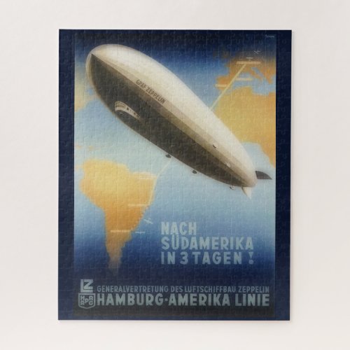 Vintage travel _ Graf  Zeppelin  Jigsaw Puzzle