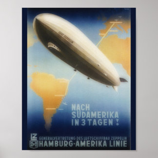 Vintage travel - Graf  Zeppelin Poster