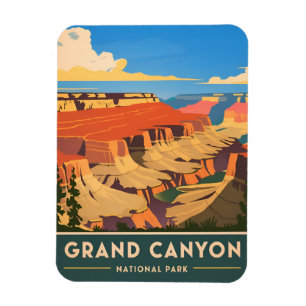 Vintage Travel Grand Canyon National Park Retro Magnet