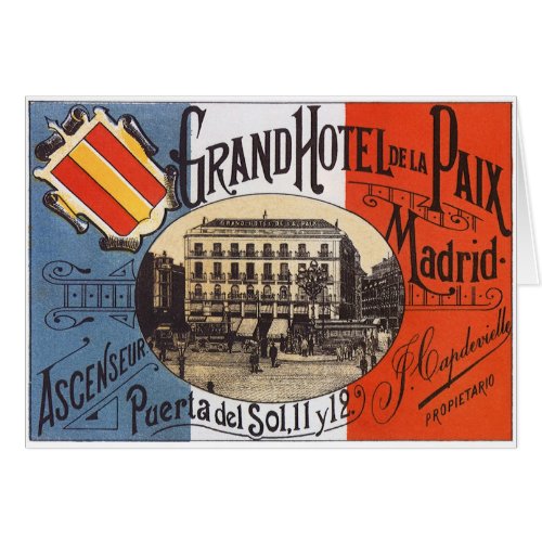 Vintage Travel Grand Hotel Paix Madrid Spain