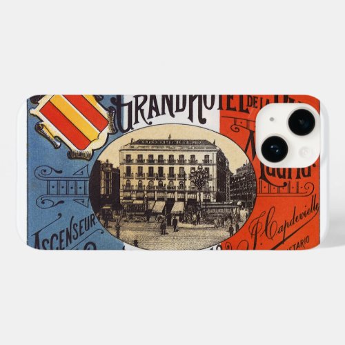 Vintage Travel Grand Hotel Paix Madrid Spain Case_Mate iPhone 14 Case