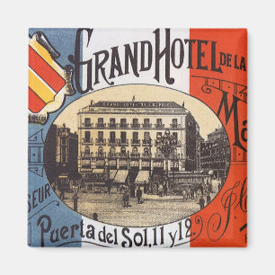 Vintage Travel, Grand Hotel Paix, Madrid, Spain Magnet