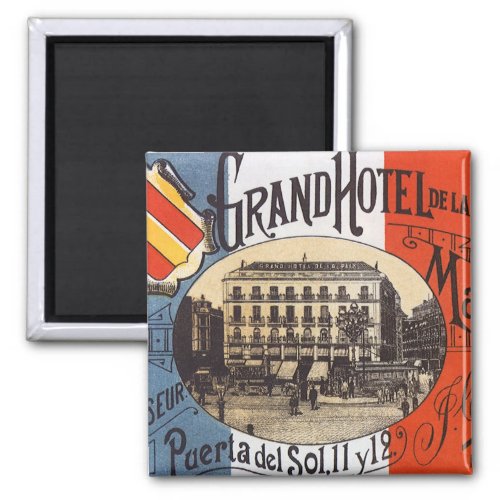 Vintage Travel Grand Hotel Paix Madrid Spain Magnet