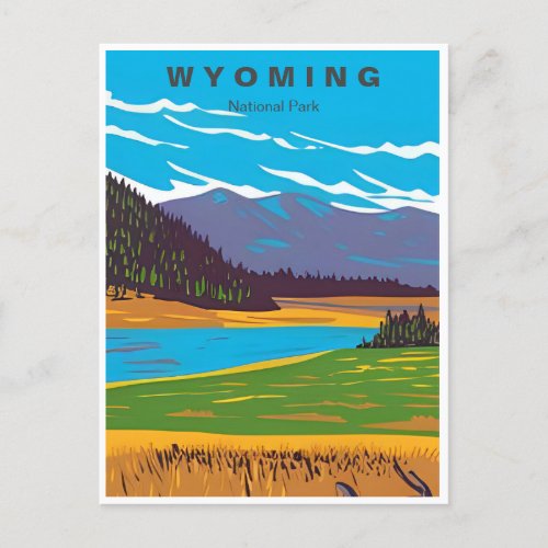 Vintage travel Grand Teton National Park Wyoming Postcard