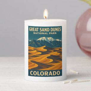 Vintage Travel Great Sand Dunes National Park Pillar Candle