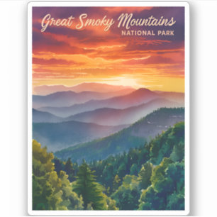Vintage Travel Great Smoky Mountains National Park Sticker