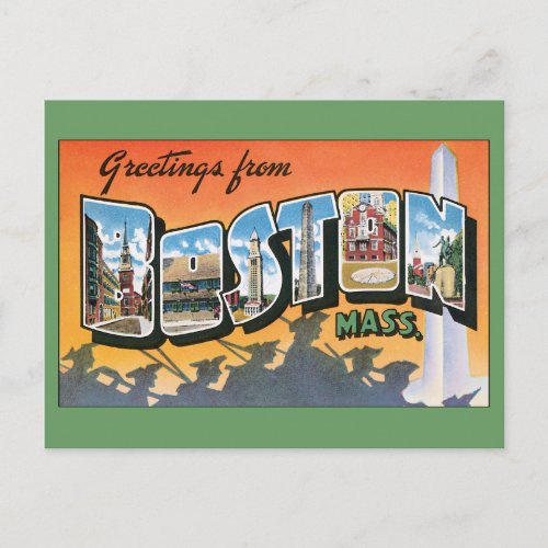 Vintage Travel Greetings from Boston Massachusetts Postcard