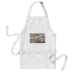 Vintage Travel, Greetings from California Poppies Adult Apron