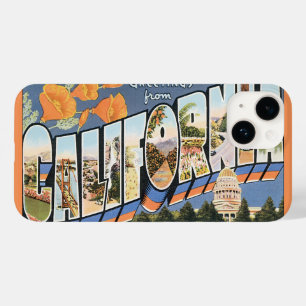 Vintage Travel, Greetings from California Poppies Case-Mate iPhone 14 Case