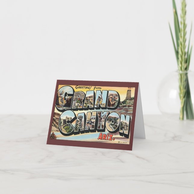 Vintage Travel Greetings from Grand Canyon Arizona Card (Front)