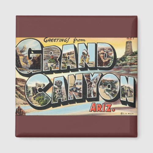 Vintage Travel Greetings from Grand Canyon Arizona Magnet