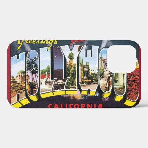 Vintage Travel Greetings from Hollywood California iPhone 12 Case