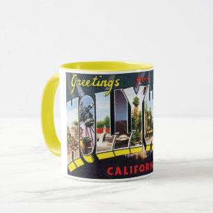 Vintage Travel Greetings from Hollywood California Mug