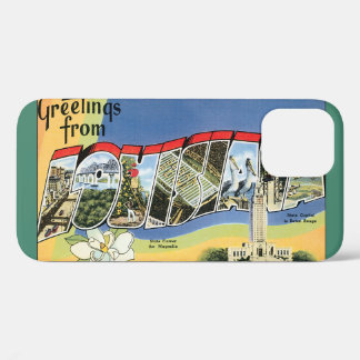 Vintage Travel, Greetings From Louisiana Gulf iPhone 12 Case