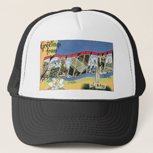 Vintage Travel Greetings From Louisiana Gulf Trucker Hat