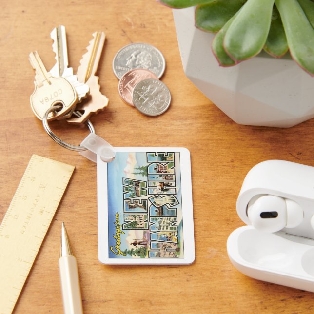 Vintage Travel, Greetings from New Hampshire Keychain (Desk)