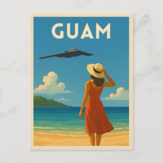 Vintage Travel Guam Island Beach Retro Seaside