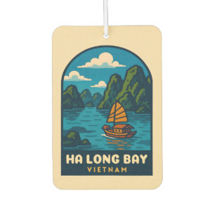 Vintage Travel Ha Long Bay Vietnam Retro Scenic Air Freshener