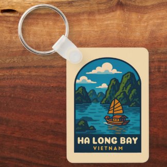 Vintage Travel Ha Long Bay Vietnam Retro Scenic