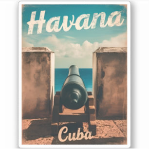 Vintage Travel Havana Cuba Retro Graphic Sticker