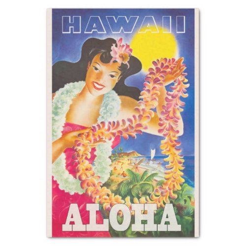 Vintage Travel Hawaii Aloha Tissue Paper