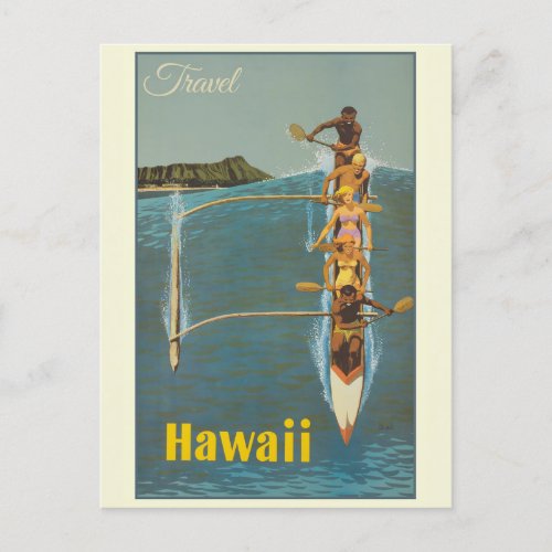 Vintage Travel Hawaii  Postcard