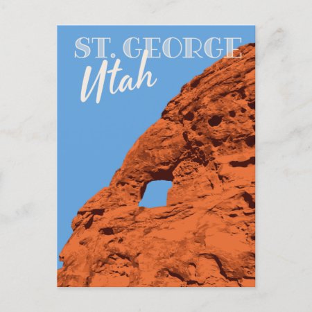 Vintage Travel Hike St. George Utah Rock Formation Postcard