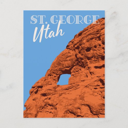Vintage Travel Hike St George Utah rock formation Postcard