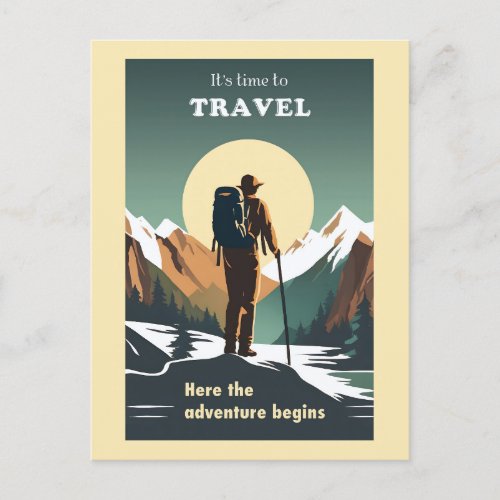 Vintage Travel Hiking Nature Outdoor Adventure Postcard