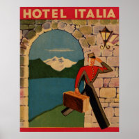 Vintage Travel - Hotel Italia Poster