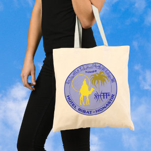 Vintage Travel Hotel Ribat in Monastir, Tunisia Tote Bag