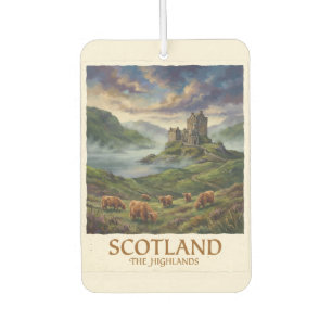 Vintage Travel Image of the Scottish Highlands Air Freshener