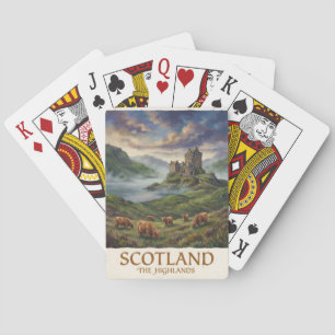 Vintage Travel Image of the Scottish Highlands Poker Cards