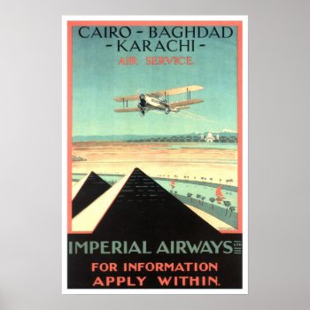 Vintage Travel Imperial Airways Poster by ContinentalToursist at Zazzle