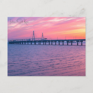 Vintage travel Incheon South Korea city retro Postcard