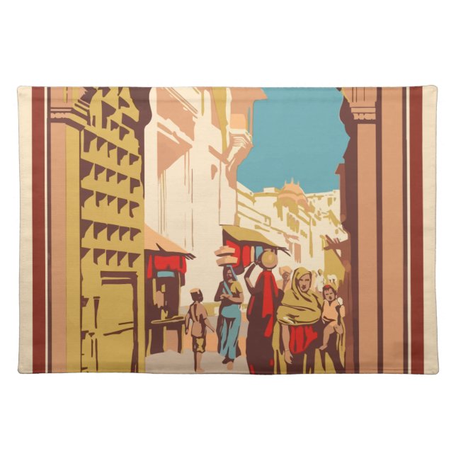 Vintage Travel India Placemat (Front)