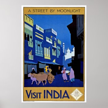 Vintage Travel  India Poster by ContinentalToursist at Zazzle