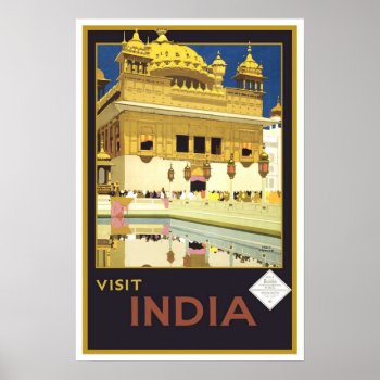 Vintage Travel  India Poster by ContinentalToursist at Zazzle