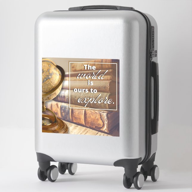 Vintage Travel Inspirational 14"x14" Vinyl Sticker (Suitcase)