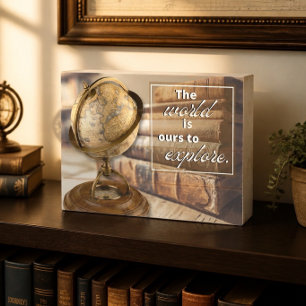 Vintage Travel Inspirational 8"x6" Wooden Box Sign
