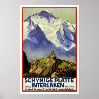 Vintage Travel  Interlaken Poster by ContinentalToursist at Zazzle