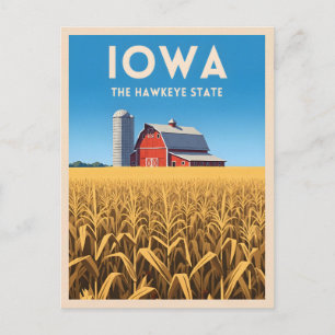 Vintage Travel Iowa Retro Heartland Farm Landscape Postcard