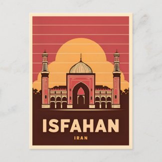 Vintage Travel Isfahan Iran Retro Graphic
