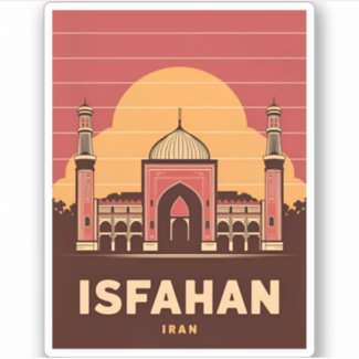 Vintage Travel Isfahan Iran Retro Graphic