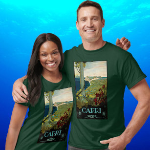 Vintage Travel, Isle of Capri, Italy Italia Coast T-Shirt