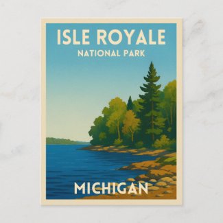 Vintage Travel Isle Royale National Park Michigan