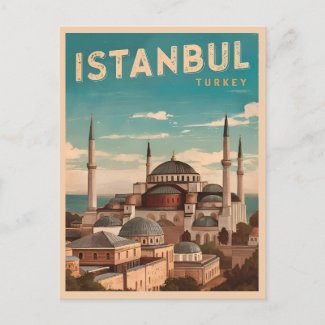 Vintage Travel Istanbul Turkey Retro Scenic