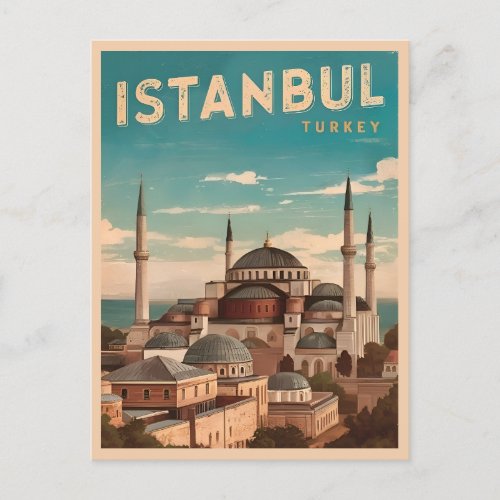 Vintage Travel Istanbul Turkey Retro Scenic Postcard