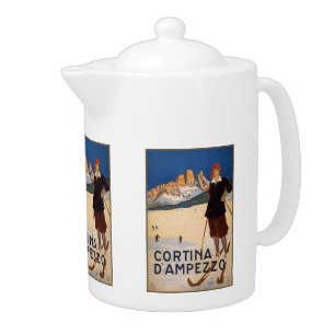 Vintage Travel Italian Alps Italy teapot